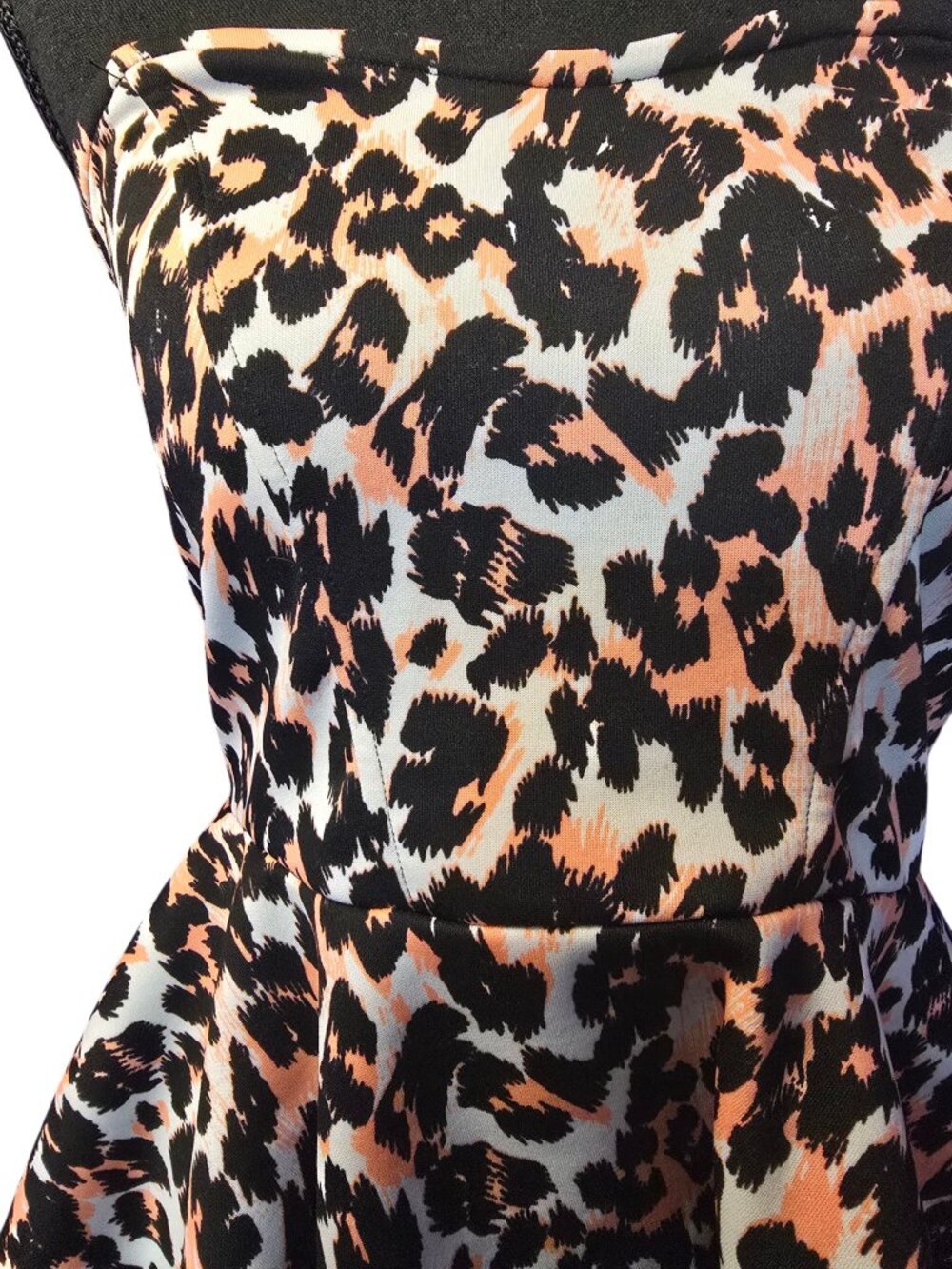 Love J Leopard Print Strapless Peplum Top High-Low Sweetheart Animal Print image 2